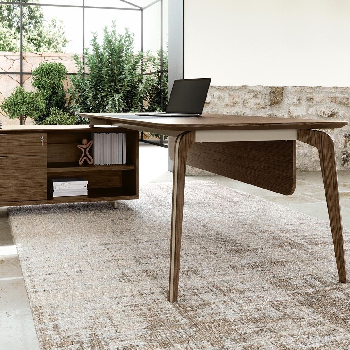 Tendance Mocha Mousse bureau de direction en bois foncé 