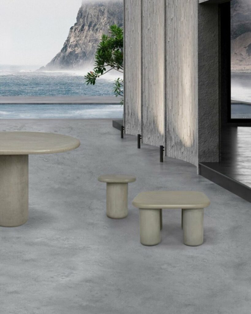 Design organique - table extérieur pierre naturelle