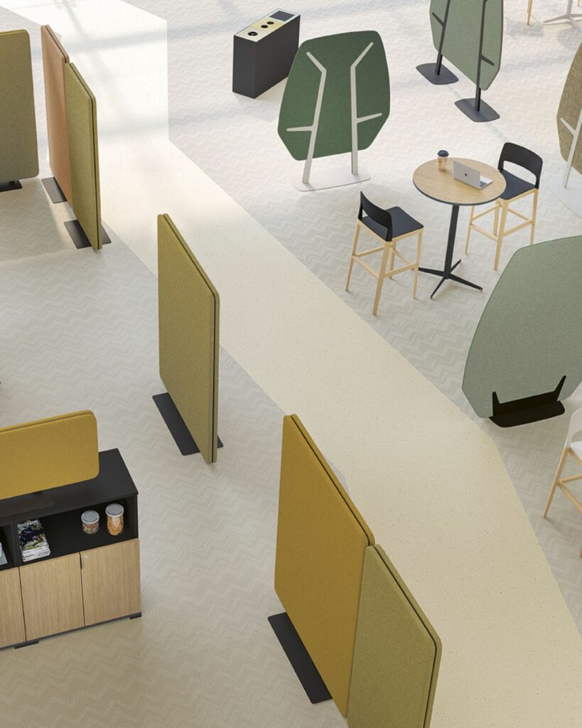 design organique - open space cloisons mobiles fueilles