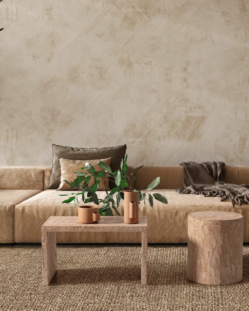 Design organique - table appoint pierre terracotta