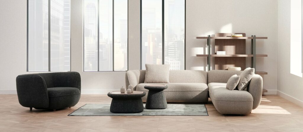 design organique - salon canapé beige