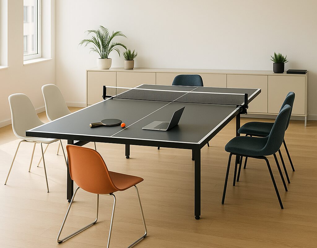 anti bureau table de réunion ping pong noire 