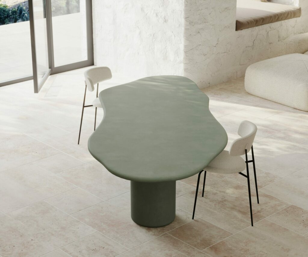 Table verte design organique restaurant